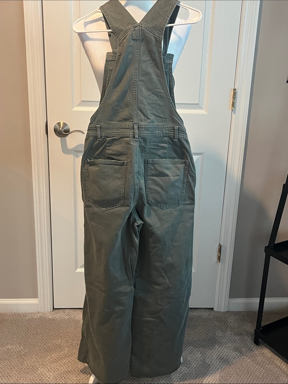 aerie Olive Green Wide-Leg Overalls - Picture 6 of 6